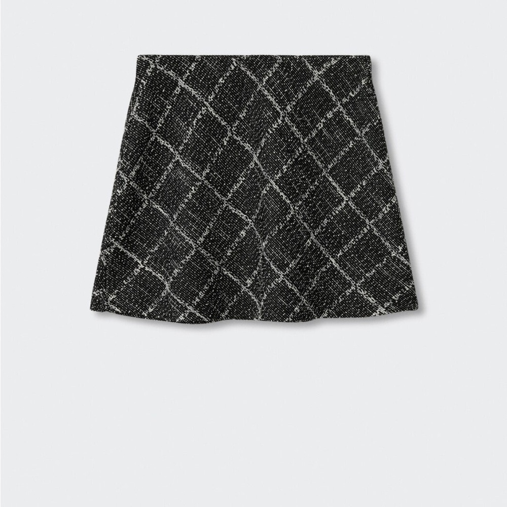 Mango Monochrome Tweed Skirt